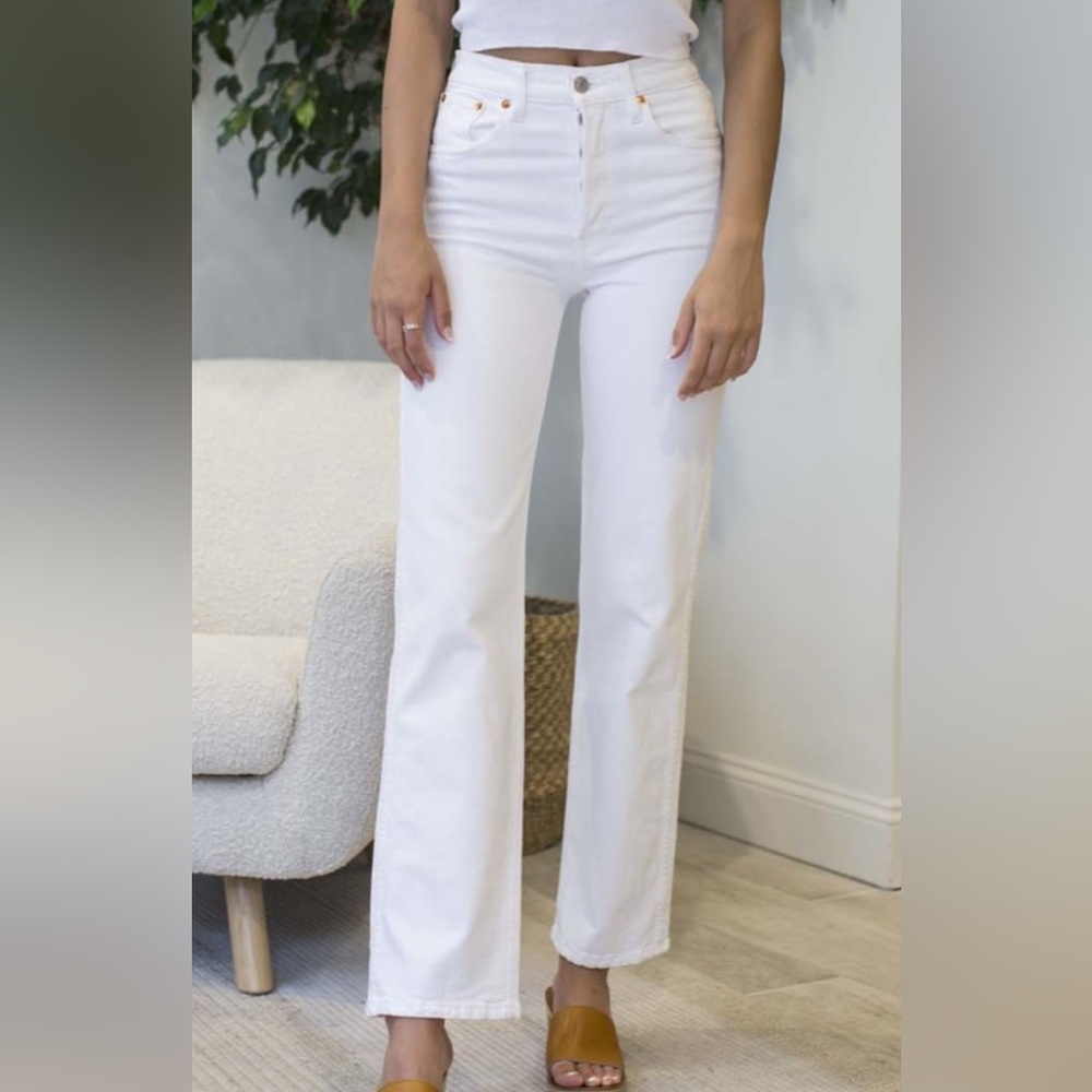 Re/Done 90s Original High Rise Loose Jeans in White